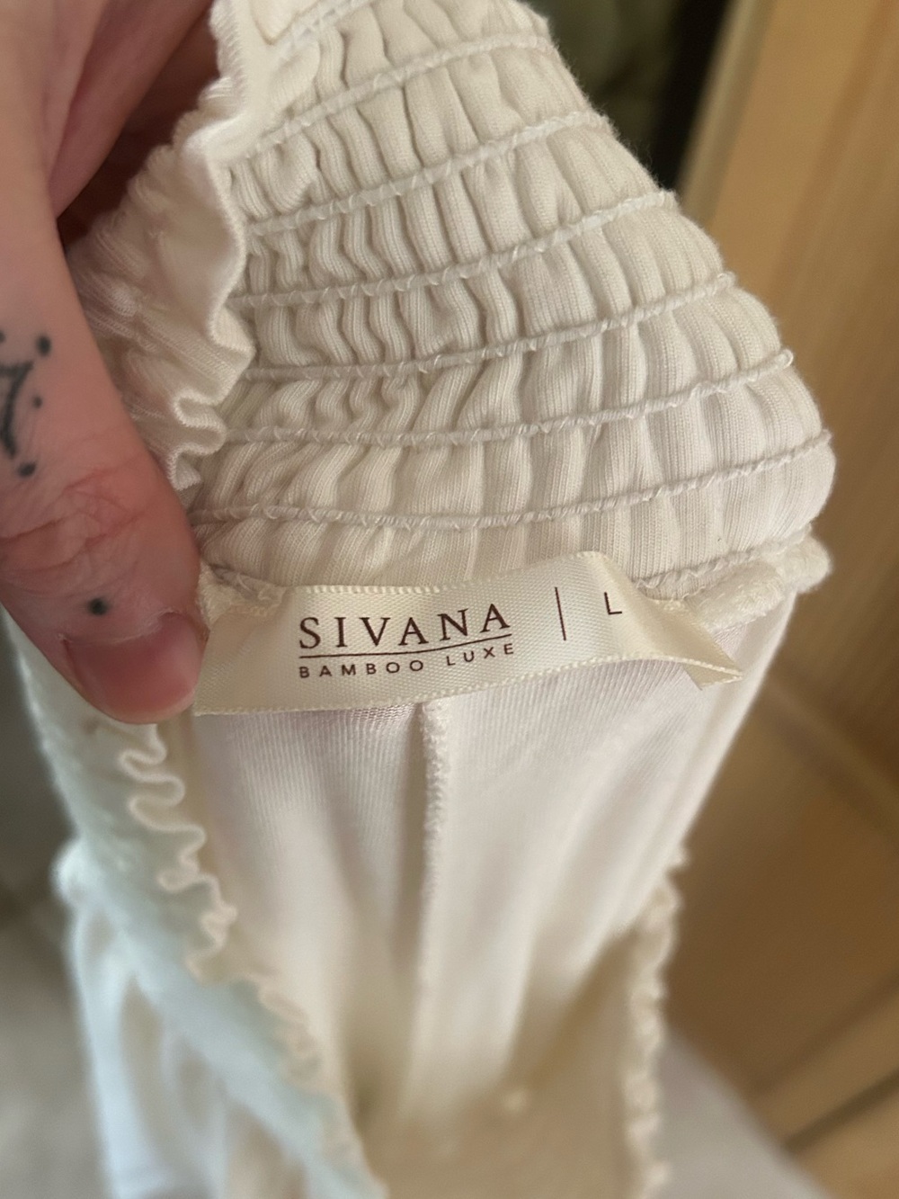 Sivana soft white Bamboo Palazzo Pants, discontinued - Picture 2 of 3
